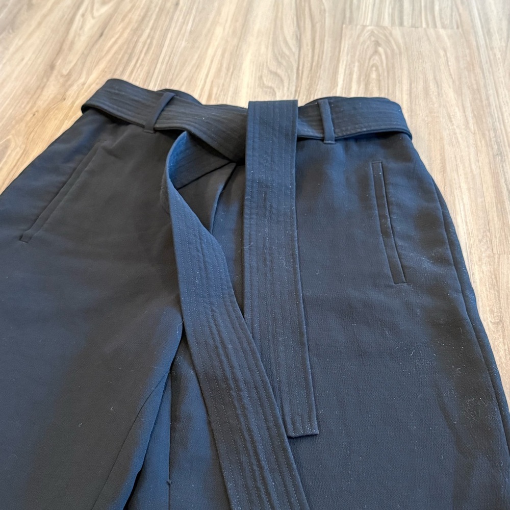 Wilfred Black Tie Front Cropped Trouser Crepe Pants Size 6 - Picture 11 of 15